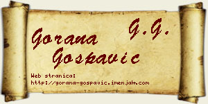 Gorana Gospavić vizit kartica